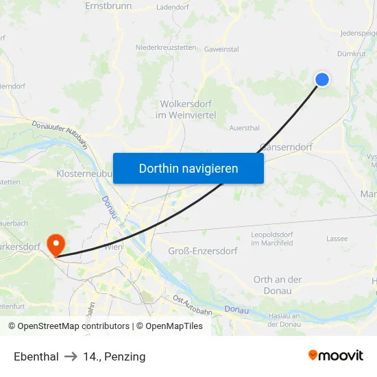 Ebenthal to 14., Penzing map