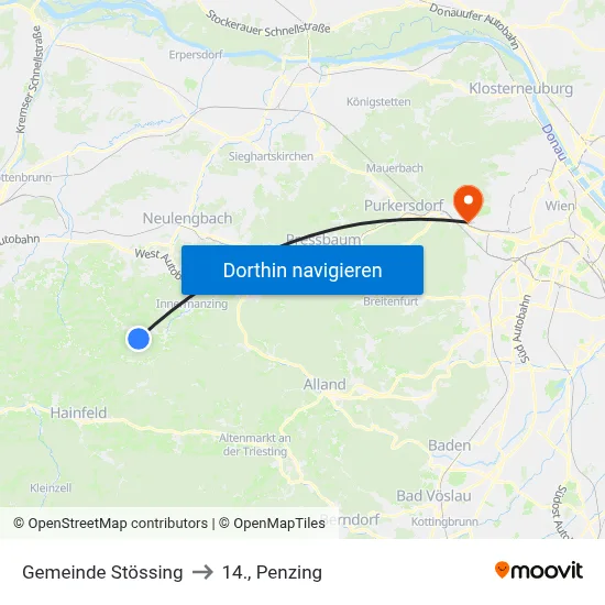 Gemeinde Stössing to 14., Penzing map