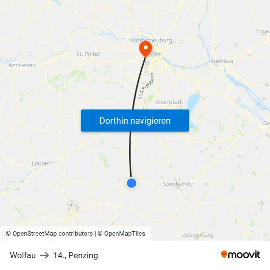 Wolfau to 14., Penzing map