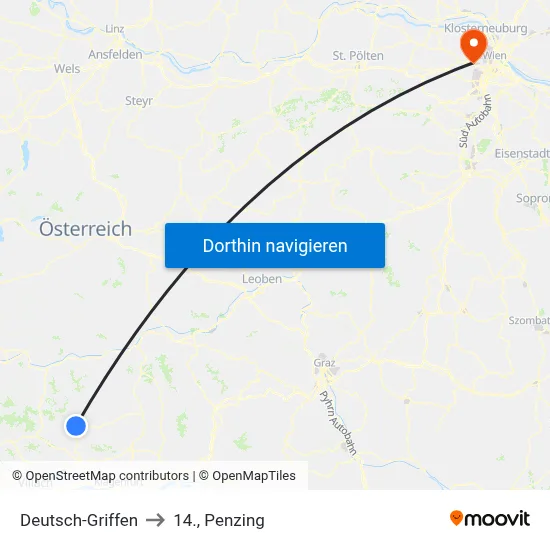 Deutsch-Griffen to 14., Penzing map