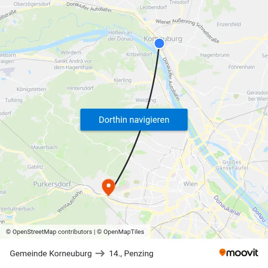 Gemeinde Korneuburg to 14., Penzing map