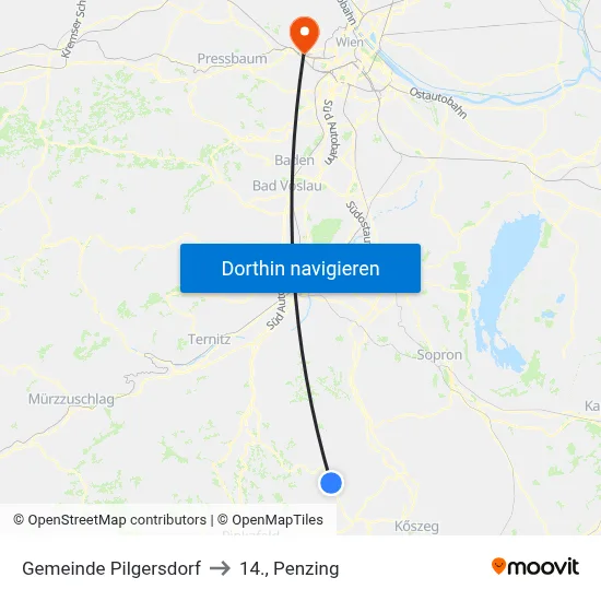 Gemeinde Pilgersdorf to 14., Penzing map