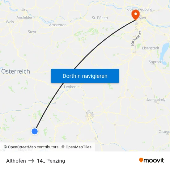 Althofen to 14., Penzing map