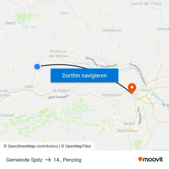 Gemeinde Spitz to 14., Penzing map
