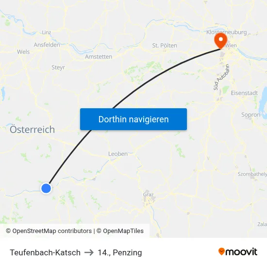 Teufenbach-Katsch to 14., Penzing map