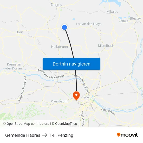 Gemeinde Hadres to 14., Penzing map