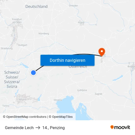 Gemeinde Lech to 14., Penzing map