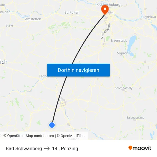 Bad Schwanberg to 14., Penzing map