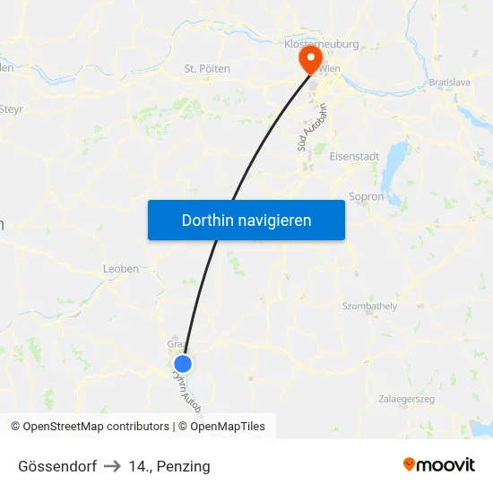 Gössendorf to 14., Penzing map