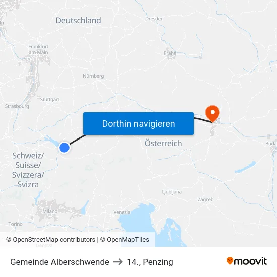Gemeinde Alberschwende to 14., Penzing map