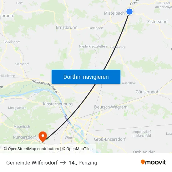 Gemeinde Wilfersdorf to 14., Penzing map