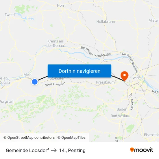 Gemeinde Loosdorf to 14., Penzing map