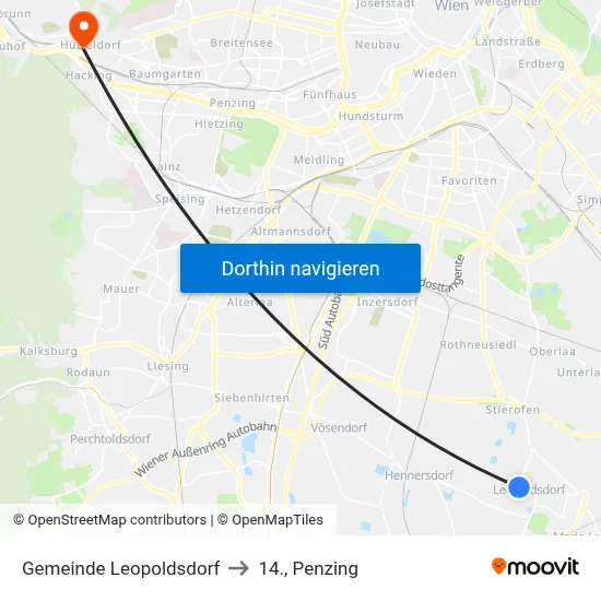 Gemeinde Leopoldsdorf to 14., Penzing map