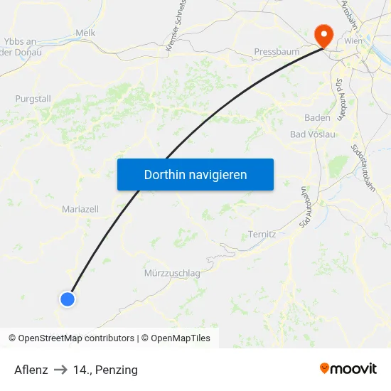 Aflenz to 14., Penzing map
