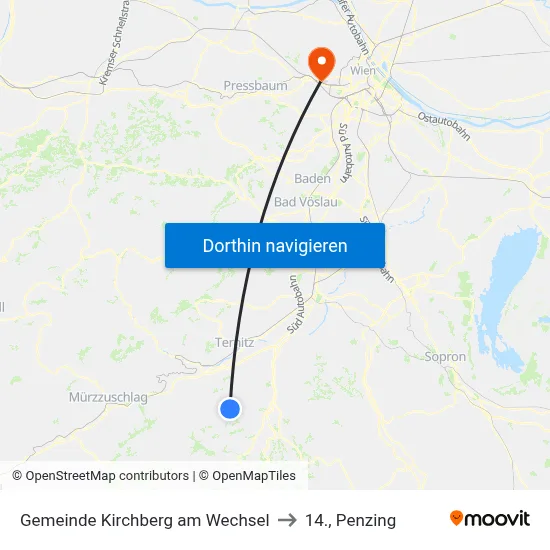 Gemeinde Kirchberg am Wechsel to 14., Penzing map