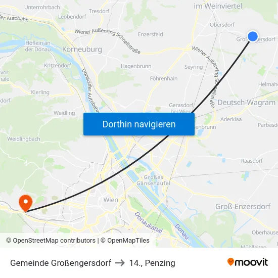 Gemeinde Großengersdorf to 14., Penzing map