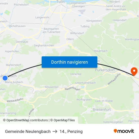 Gemeinde Neulengbach to 14., Penzing map