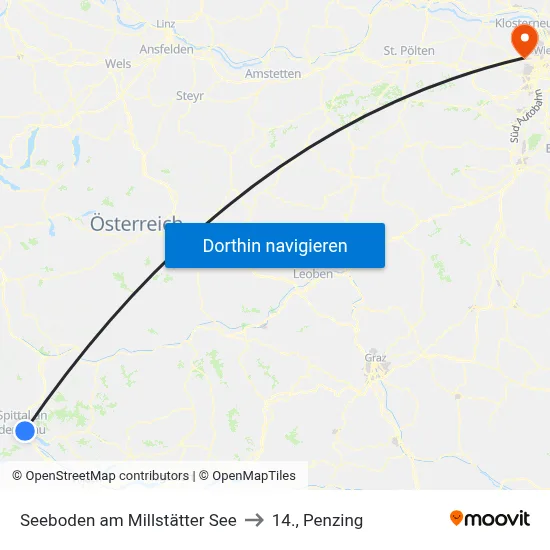 Seeboden am Millstätter See to 14., Penzing map
