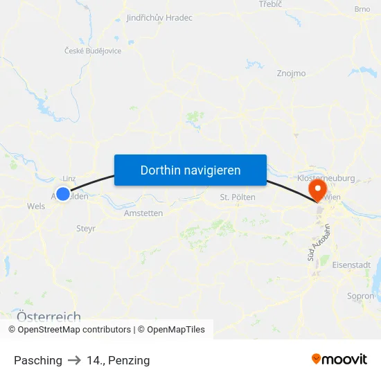 Pasching to 14., Penzing map