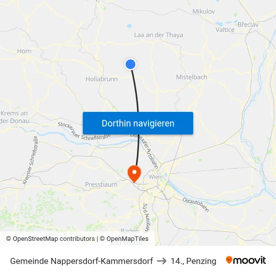Gemeinde Nappersdorf-Kammersdorf to 14., Penzing map
