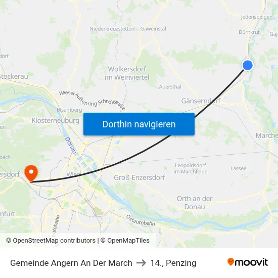 Gemeinde Angern An Der March to 14., Penzing map