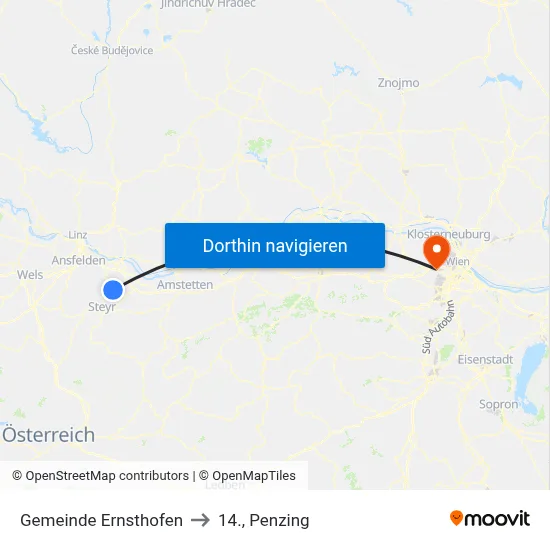Gemeinde Ernsthofen to 14., Penzing map