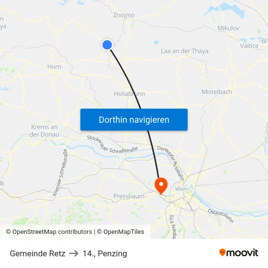 Gemeinde Retz to 14., Penzing map