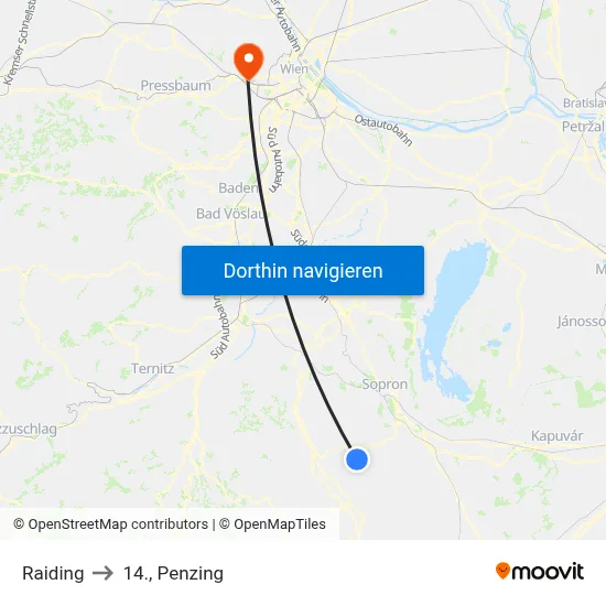 Raiding to 14., Penzing map