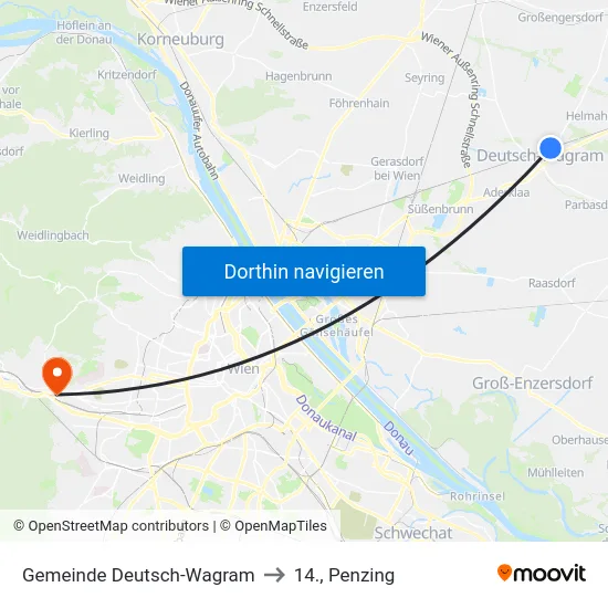 Gemeinde Deutsch-Wagram to 14., Penzing map