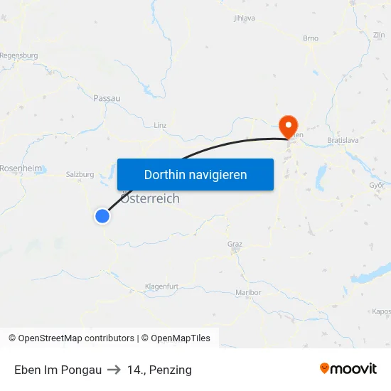 Eben Im Pongau to 14., Penzing map