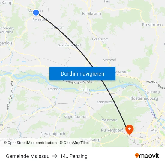 Gemeinde Maissau to 14., Penzing map