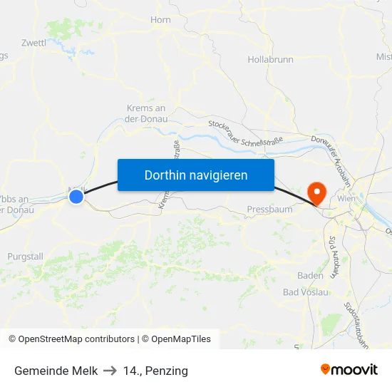 Gemeinde Melk to 14., Penzing map