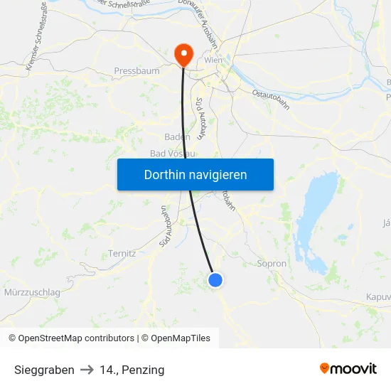 Sieggraben to 14., Penzing map