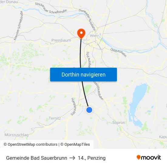 Gemeinde Bad Sauerbrunn to 14., Penzing map