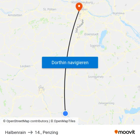 Halbenrain to 14., Penzing map