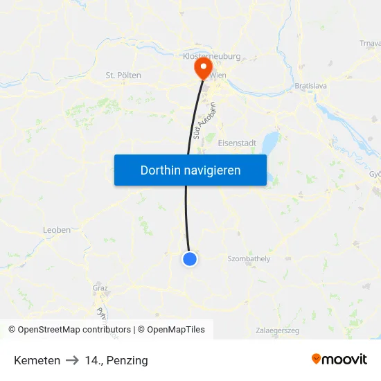 Kemeten to 14., Penzing map