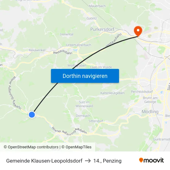 Gemeinde Klausen-Leopoldsdorf to 14., Penzing map