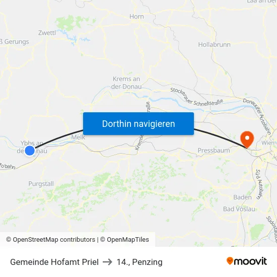 Gemeinde Hofamt Priel to 14., Penzing map