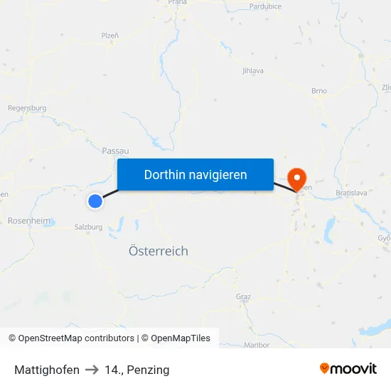 Mattighofen to 14., Penzing map