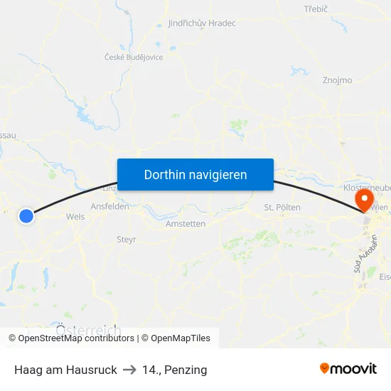 Haag am Hausruck to 14., Penzing map