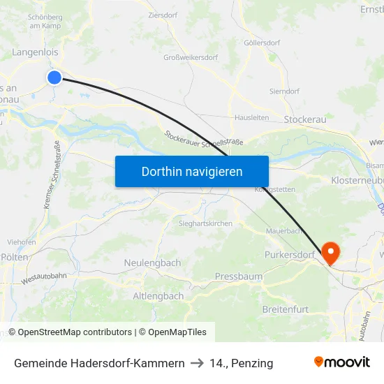 Gemeinde Hadersdorf-Kammern to 14., Penzing map