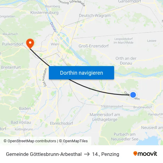 Gemeinde Göttlesbrunn-Arbesthal to 14., Penzing map