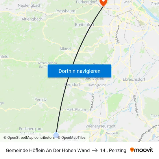 Gemeinde Höflein An Der Hohen Wand to 14., Penzing map