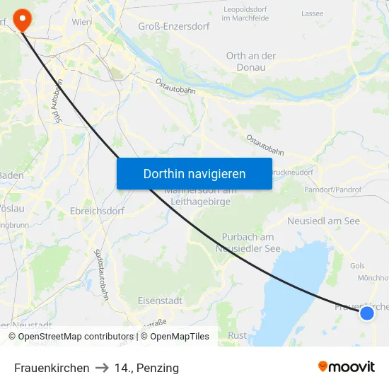 Frauenkirchen to 14., Penzing map