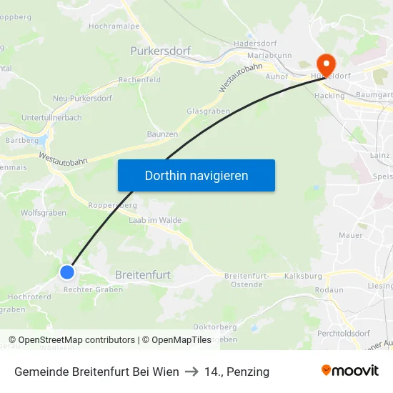 Gemeinde Breitenfurt Bei Wien to 14., Penzing map
