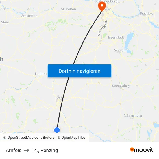 Arnfels to 14., Penzing map