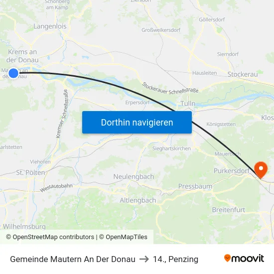 Gemeinde Mautern An Der Donau to 14., Penzing map