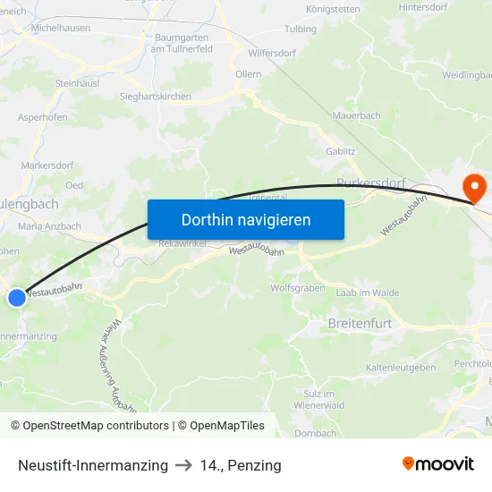 Neustift-Innermanzing to 14., Penzing map