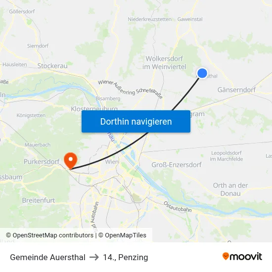 Gemeinde Auersthal to 14., Penzing map