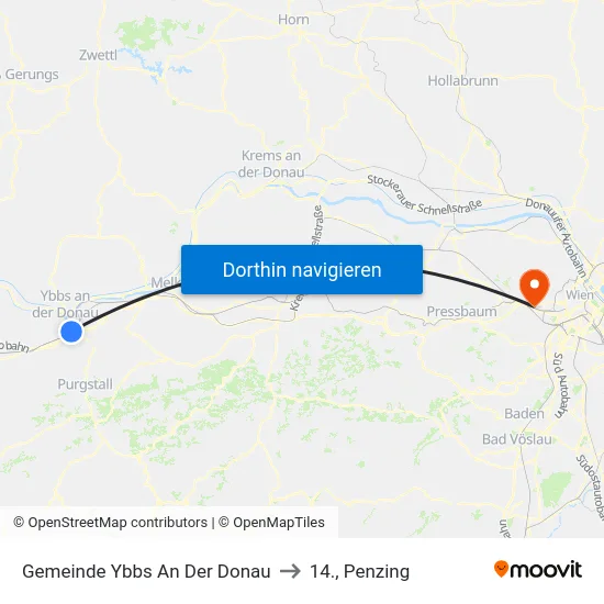 Gemeinde Ybbs An Der Donau to 14., Penzing map